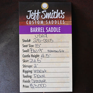 15" USED JEFF SMITH BARREL SADDLE Saddles Jeff Smith