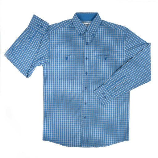 Wrangler Men's George Straight Relaxed Fit Plaid Button Down Shirt MEN - Clothing - Shirts - Long Sleeve Wrangler