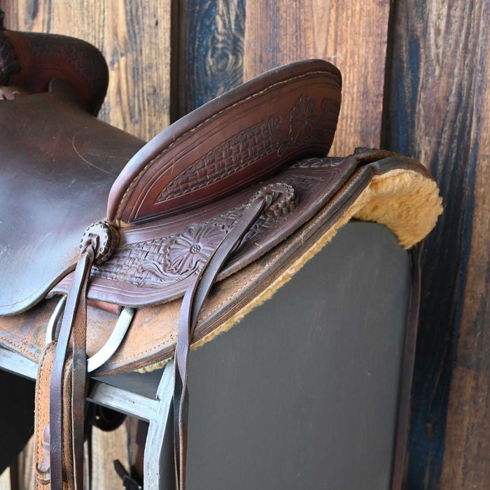 15" USED GRASS HOPPER RANCH SADDLE