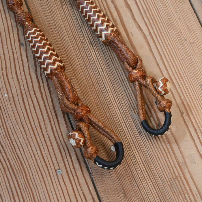 Hand Braided 84" Rawhide Romel Reins