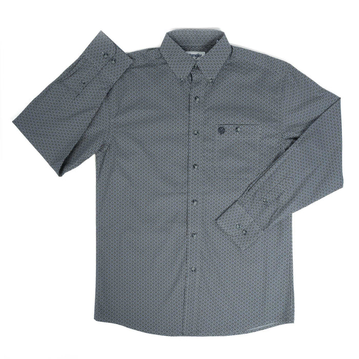 Wrangler Men's George Straight Relaxed Fit Geo Print Button Down Shirt MEN - Clothing - Shirts - Long Sleeve Wrangler