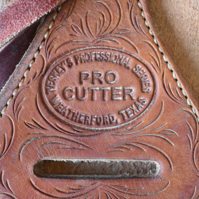 16" USED TESKEY'S PRO CUTTER RANCH CUTTER SADDLE