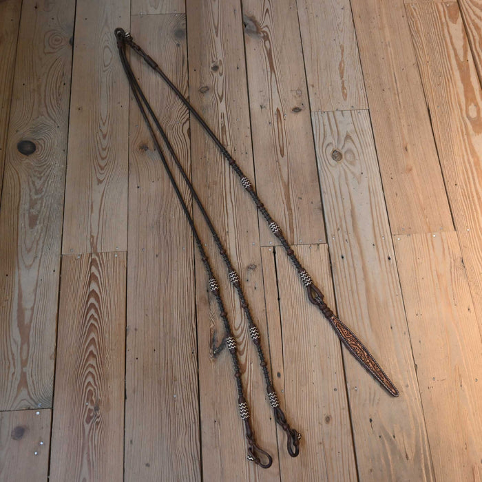 Hand Braided 110" Rawhide Romel Reins