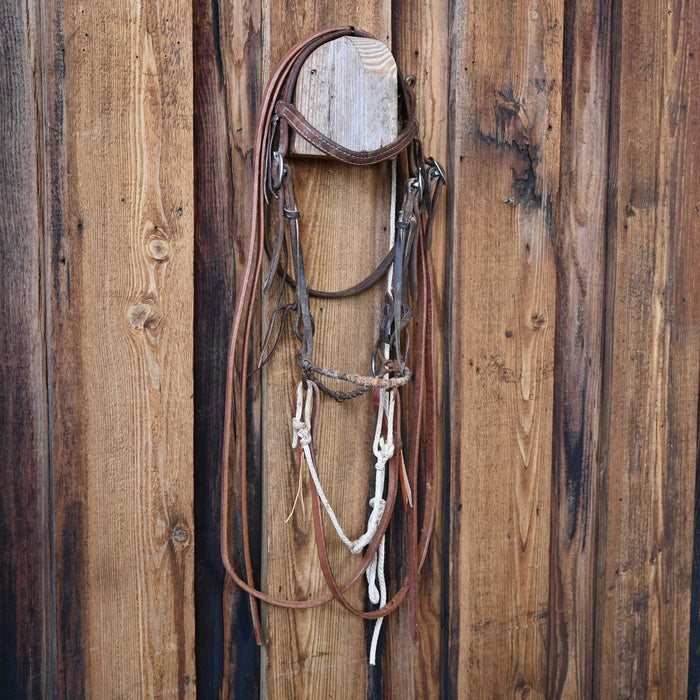 Cow Horse Supply Twisted Snaffle Combo Bridle Rig w/Browband Headstall