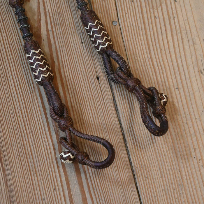 Hand Braided 110" Rawhide Romel Reins
