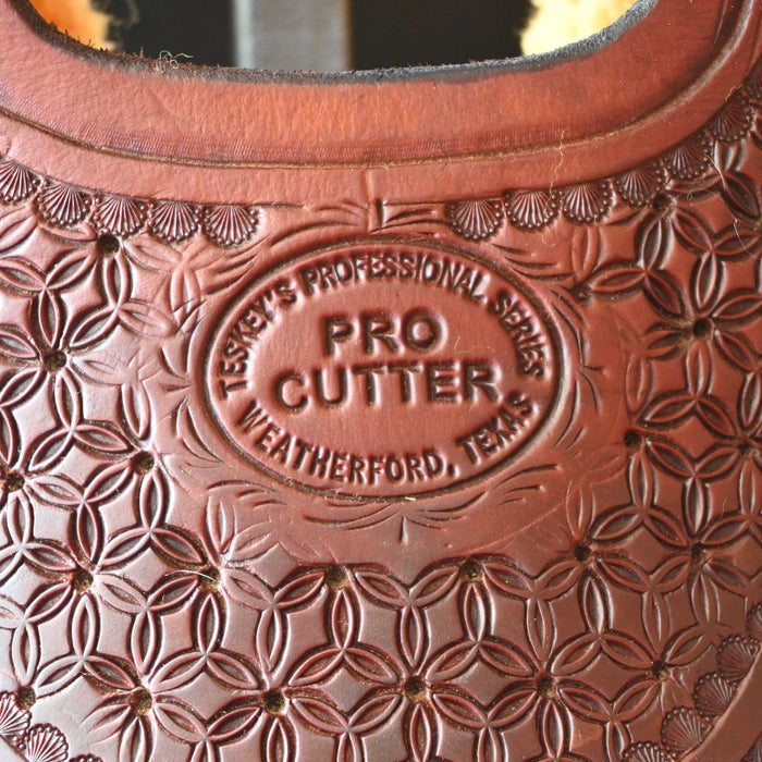15" USED TESKEY'S PRO CUTTER RANCH CUTTER SADDLE