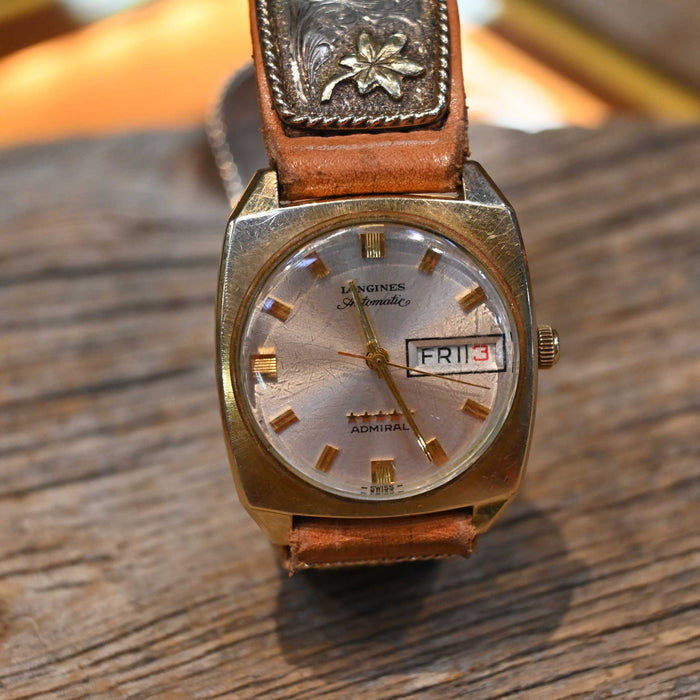 Stunning 1960's Longines Admiral Goldfill Watch w/Sunset Trails Buckle