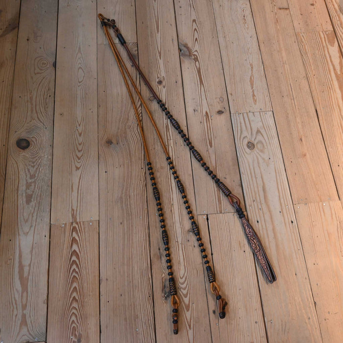 Hand Braided 110" Rawhide Romel Reins