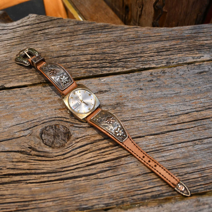 Stunning 1960's Longines Admiral Goldfill Watch w/Sunset Trails Buckle