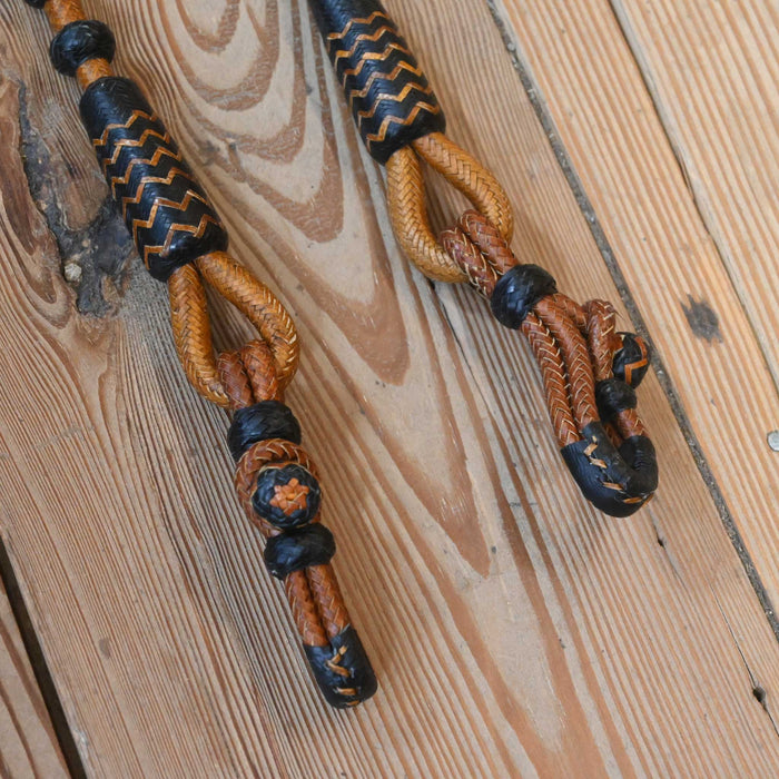Hand Braided 110" Rawhide Romel Reins