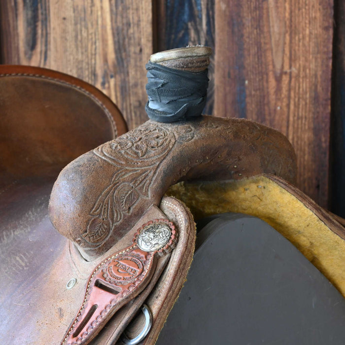 14" USED TESKEY'S TEAM ROPING SADDLE