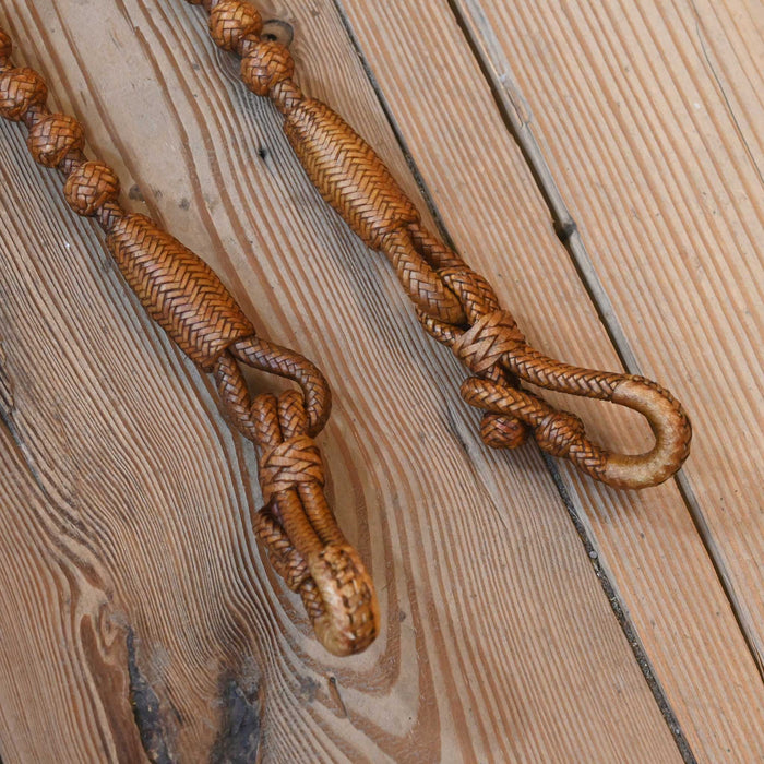 Hand Braided 110" Rawhide Romel Reins