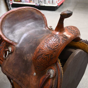 14" USED FORT WORTH BARREL SADDLE Saddles Fort Worth Saddle Co.   