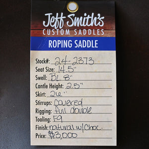 14.5" USED JEFF SMITH ROPING SADDLE Saddles Jeff Smith