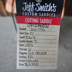 17" JEFF SMITH CUTTING SADDLE Saddles Jeff Smith   