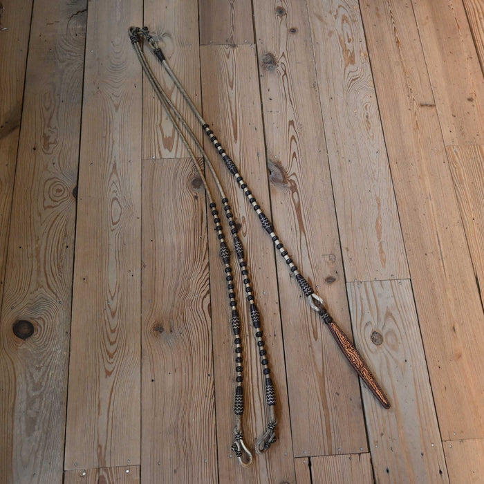Hand Braided 108" Rawhide Romel Reins