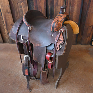 14.5" USED JEFF SMITH ROPING SADDLE Saddles Jeff Smith