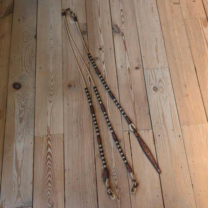 Hand Braided 108" Rawhide Romel Reins