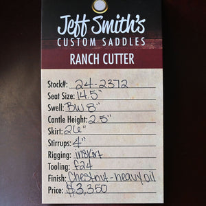 14.5" USED JEFF SMITH RANCH CUTTER SADDLE Saddles Jeff Smith