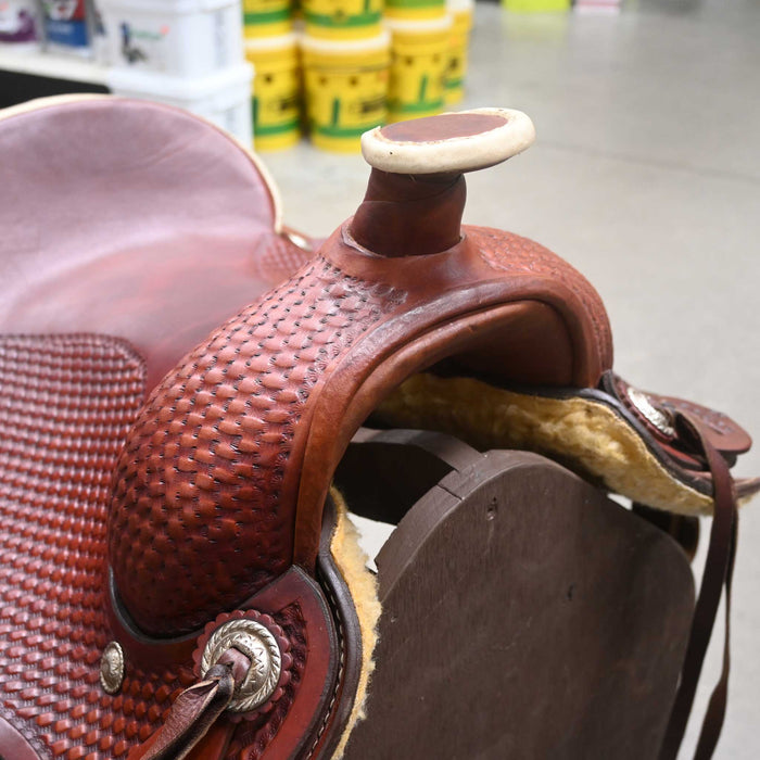 16" USED CIRCLE T TEAM ROPING SADDLE