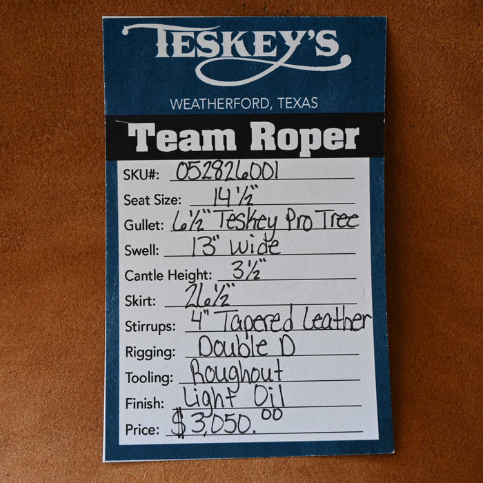 14.5" TESKEY'S TEAM ROPING SADDLE