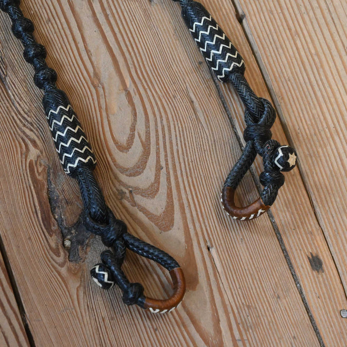 Hand Braided 110" Rawhide Romel Reins