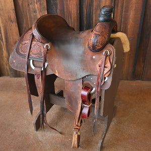 15.5" USED JEFF SMITH RANCH CUTTER SADDLE Saddles Jeff Smith