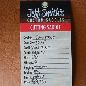 16.5" USED JEFF SMITH CUTTING SADDLE Saddles Jeff Smith