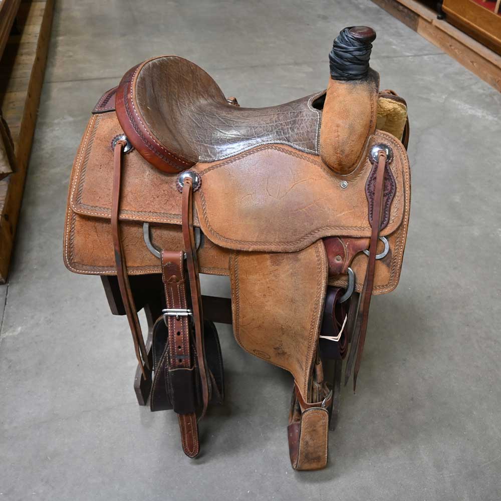 15" USED COATS ROPING SADDLE Teskeys