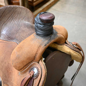 15" USED COATS ROPING SADDLE Saddles Coats Saddlery   