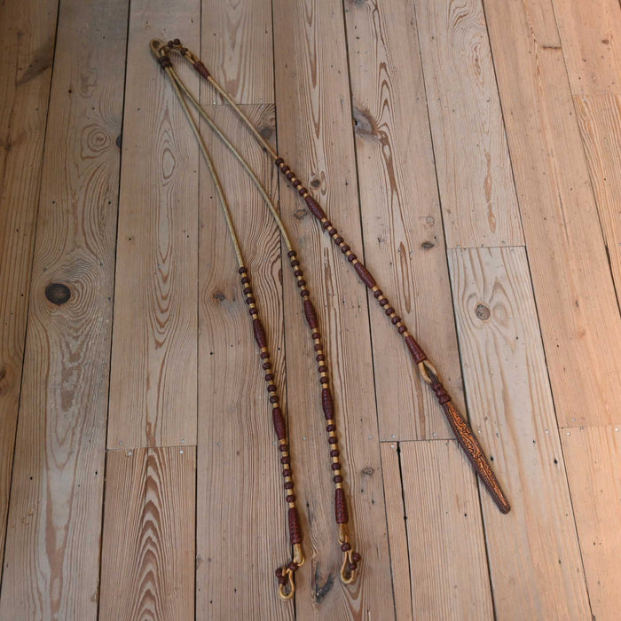 Hand Braided 108" Rawhide Romel Reins