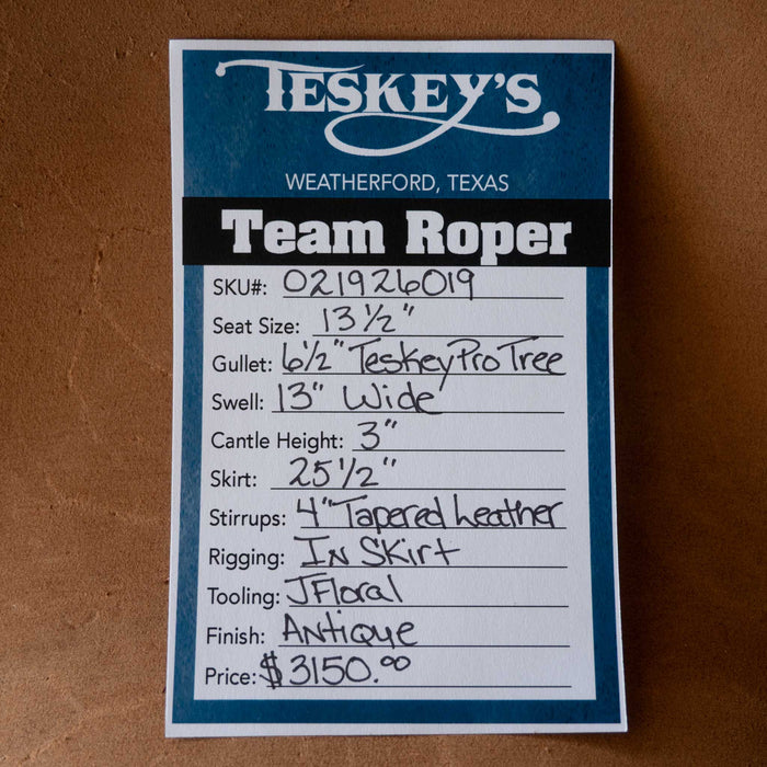 13.5" TESKEY'S TEAM ROPING SADDLE