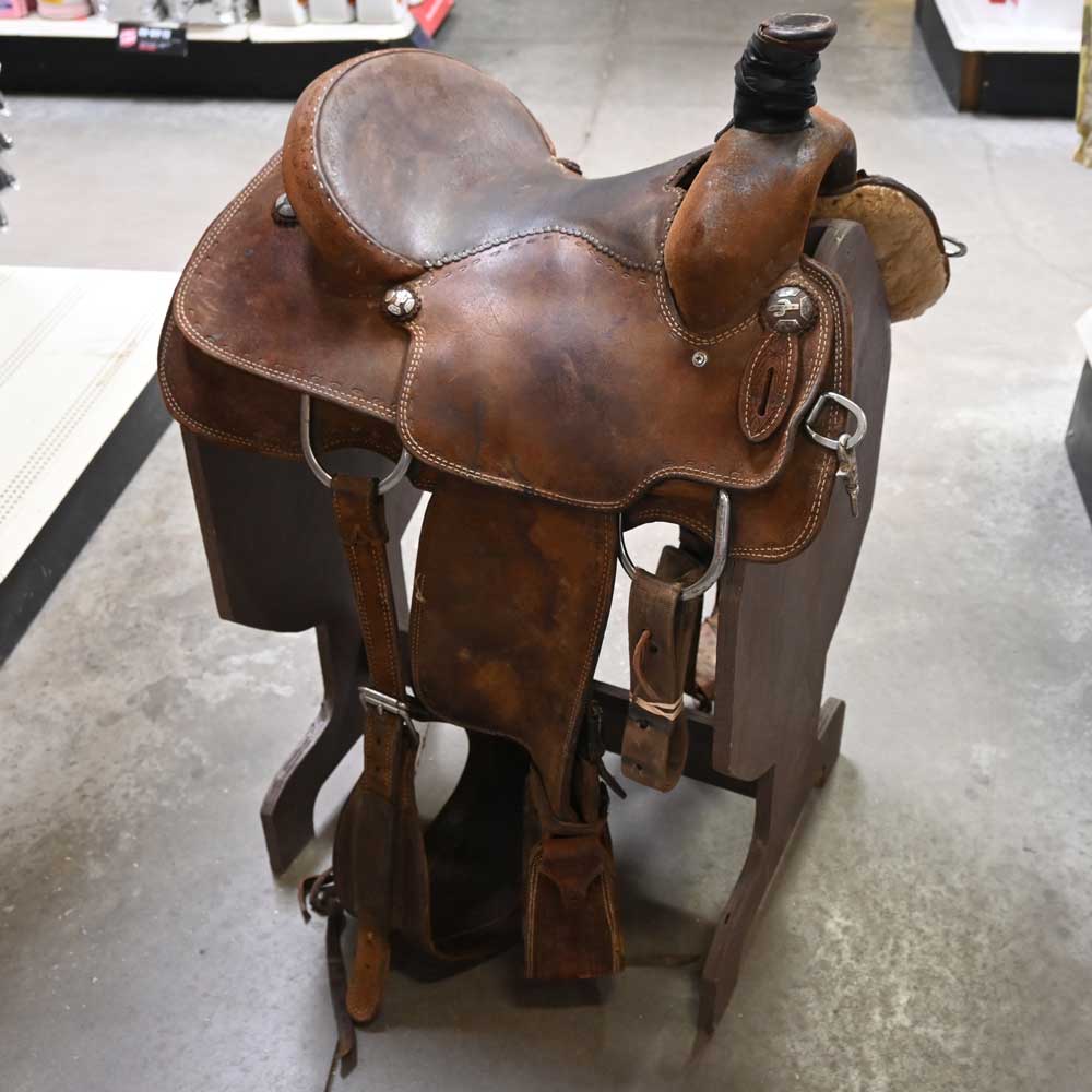 14" USED CACTUS ROPING SADDLE Saddles CACTUS SADDLERY   