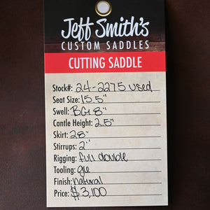 15.5" USED JEFF SMITH CUTTING SADDLE Saddles Jeff Smith