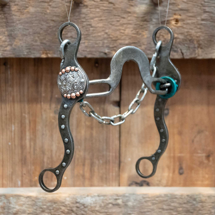 Paul Petska Washer Port Bit w/Copper Dotted Concho