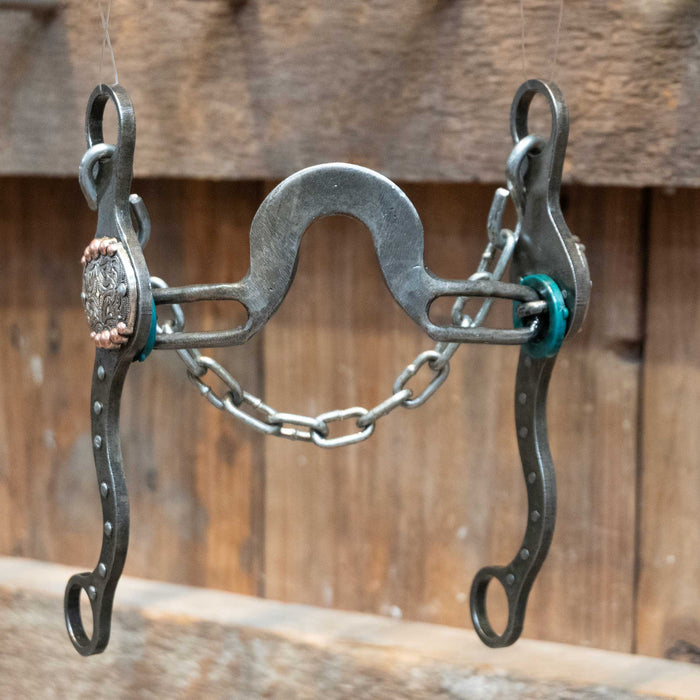 Paul Petska Washer Port Bit w/Copper Dotted Concho