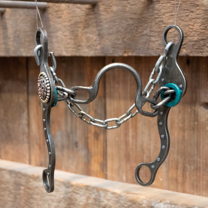 Paul Petska Ported Chain Bit w/Copper Cactus Concho