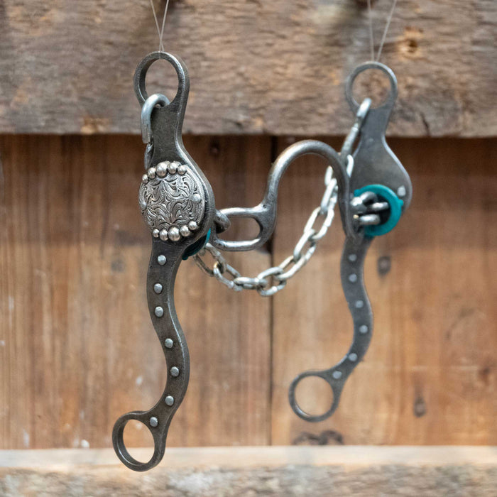 Paul Petska Ported Chain Bit w/Silver Dotted Concho