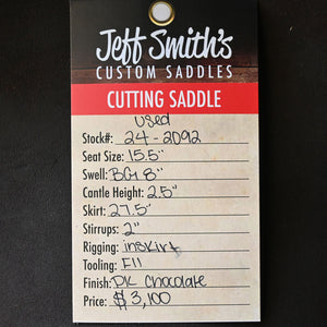 15.5" USED JEFF SMITH CUTTING SADDLE Saddles Jeff Smith