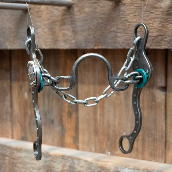Paul Petska Ported Chain Bit w/Silver Dotted Concho