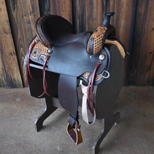 16" CIRCLE Y QUILTED SUNFLOWER FLEX2 TRAIL SADDLE Saddles - New Circle Y Saddlery