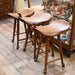 Solid Oak - Saddle Shaped Bar Stools Collectibles MISC