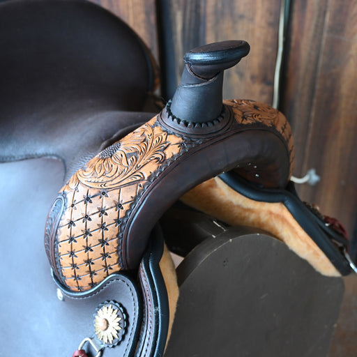 16" CIRCLE Y QUILTED SUNFLOWER FLEX2 TRAIL SADDLE Saddles - New Circle Y Saddlery
