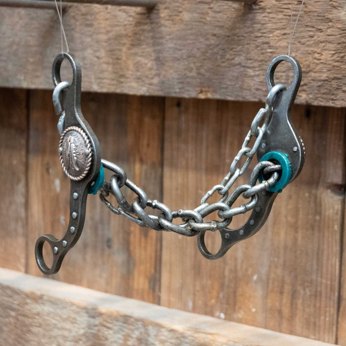 Paul Petska Chain Bit w/Copper Feather Concho
