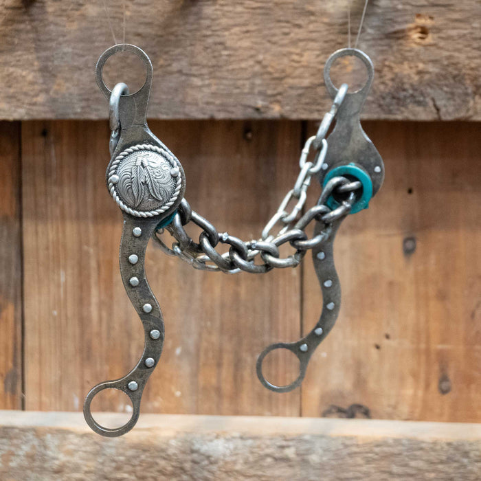Paul Petska Chain Bit w/Silver Feather Concho