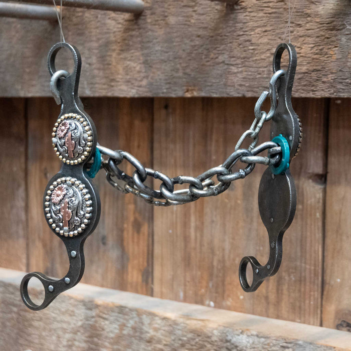 Paul Petska Chain Bit w/Copper Cactus Concho
