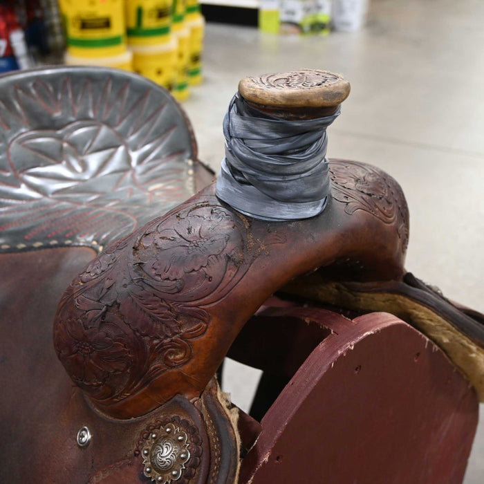 14" USED PERFORMANCE TEAM ROPING SADDLE