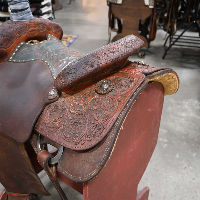 14" USED PERFORMANCE TEAM ROPING SADDLE
