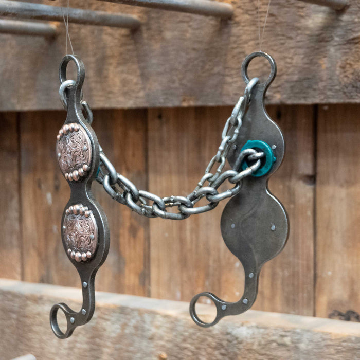 Paul Petska Chain Bit w/Copper Dots Concho