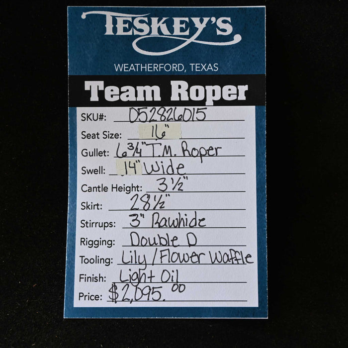 16" TESKEY'S TEAM ROPING SADDLE